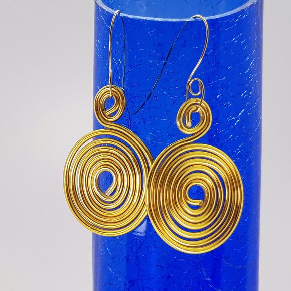 Big and Bold Spiral Dangle Earrings Handcrafted in Canada - Picture 1 of 5